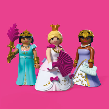 PLAYMOBIL Three Princesses 72055 featuring three princess figures with interchangeable dresses, crowns and royal accessories