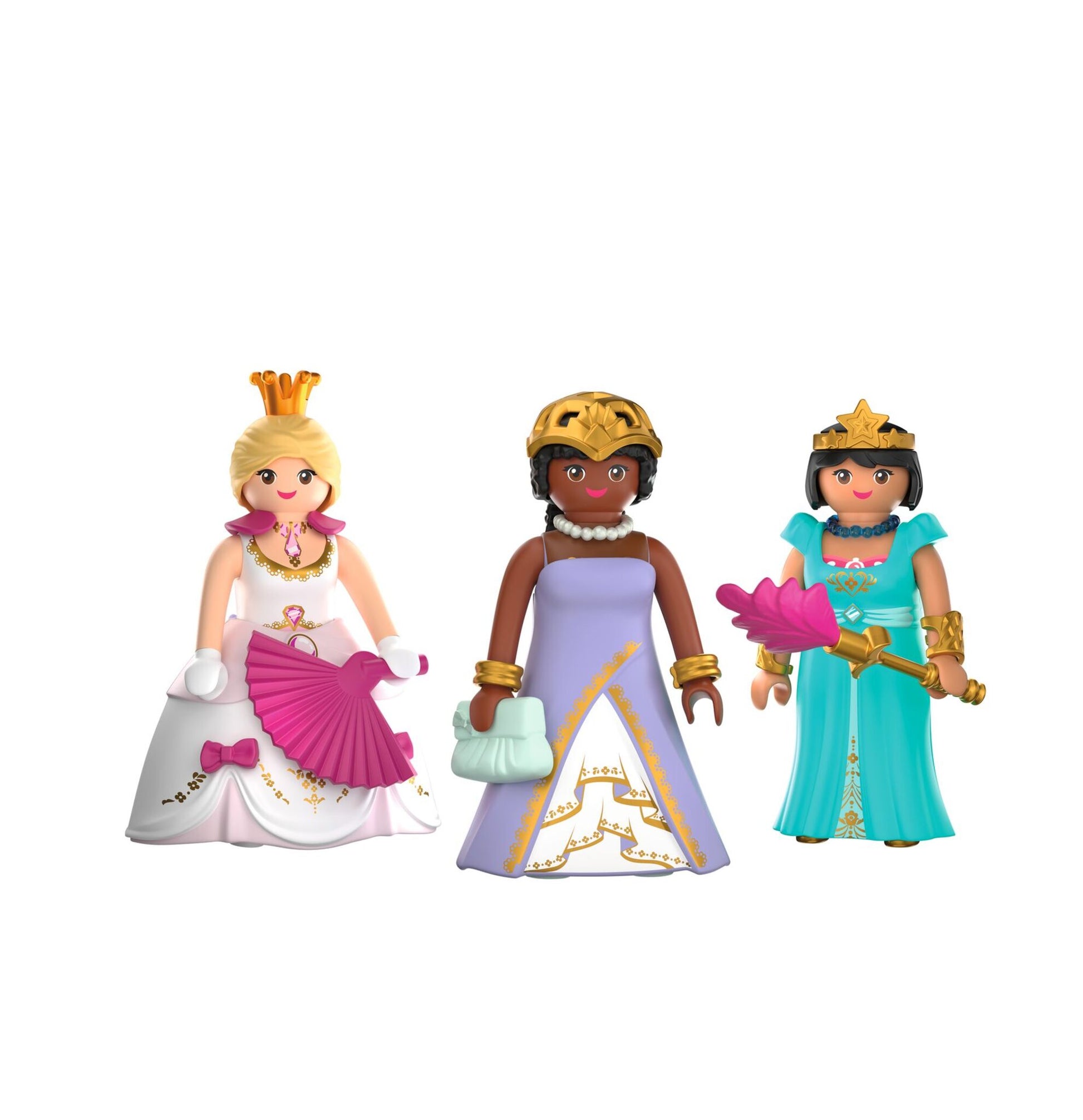 PLAYMOBIL Three Princesses 72055 featuring three princess figures with interchangeable dresses, crowns and royal accessories