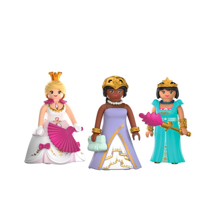 PLAYMOBIL Three Princesses 72055 featuring three princess figures with interchangeable dresses, crowns and royal accessories