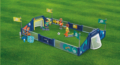 PLAYMOBIL Soccer Arena 72056 interactive football stadium playset with football players, goals, scoreboard and accessories
