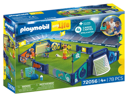 PLAYMOBIL Soccer Arena 72056 interactive football stadium playset with football players, goals, scoreboard and accessories