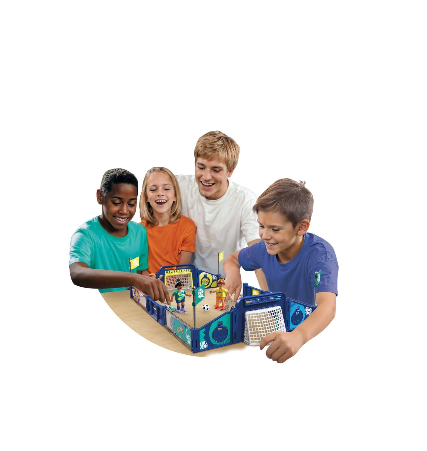 PLAYMOBIL Soccer Arena 72056 interactive football stadium playset with football players, goals, scoreboard and accessories