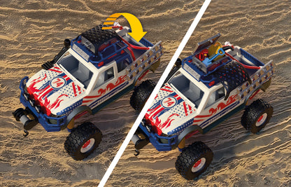 PLAYMOBIL Off-Road Truck 72061 adventure vehicle with racer, working winch, bridge plates and accessories