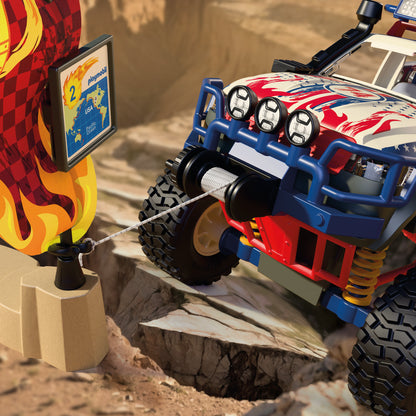 PLAYMOBIL Off-Road Truck 72061 adventure vehicle with racer, working winch, bridge plates and accessories
