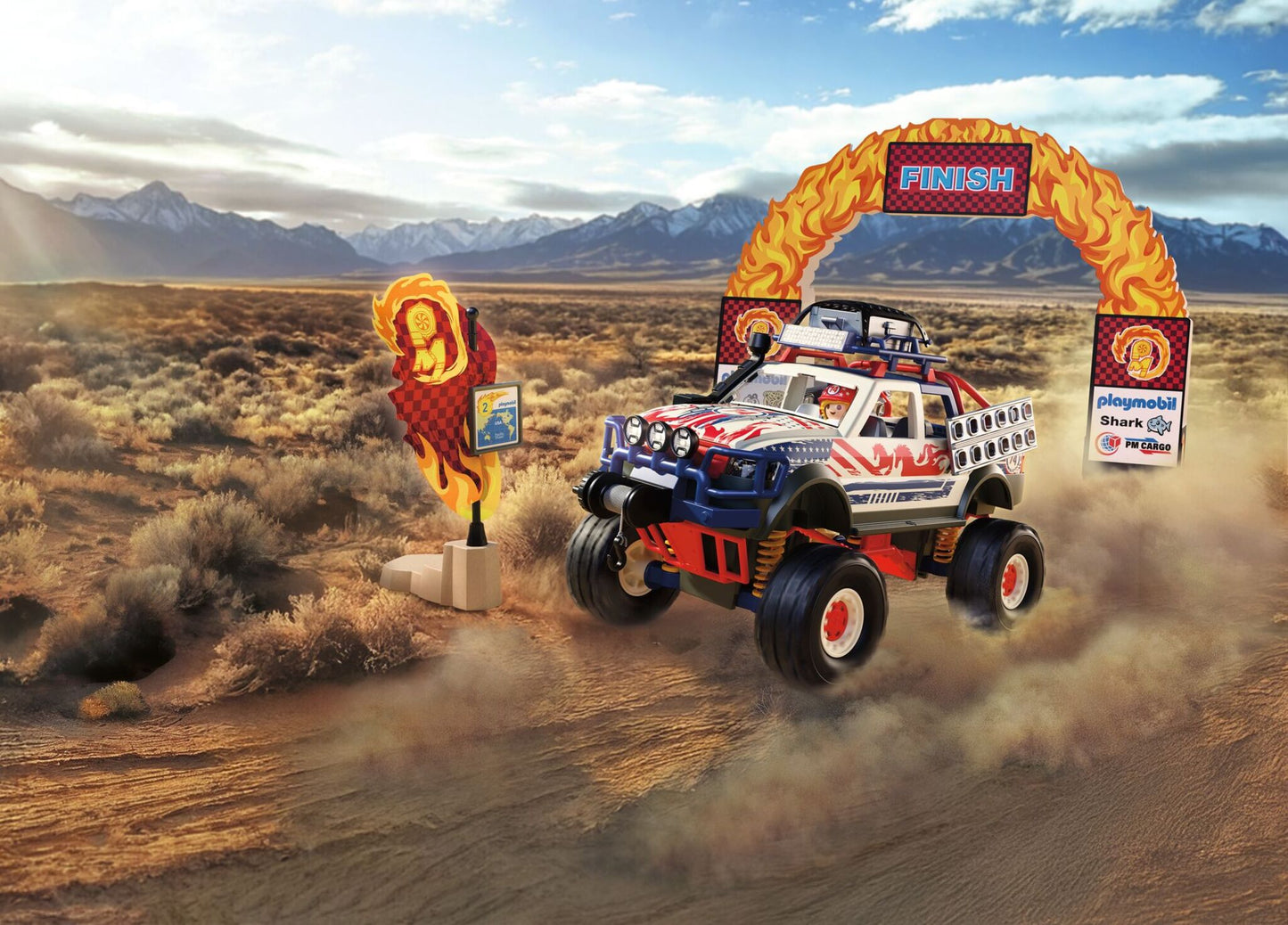 PLAYMOBIL Off-Road Truck 72061 adventure vehicle with racer, working winch, bridge plates and accessories