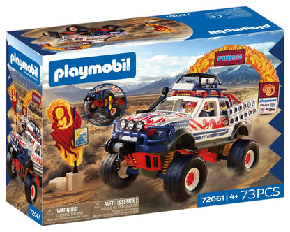 PLAYMOBIL Off-Road Truck 72061 adventure vehicle with racer, working winch, bridge plates and accessories