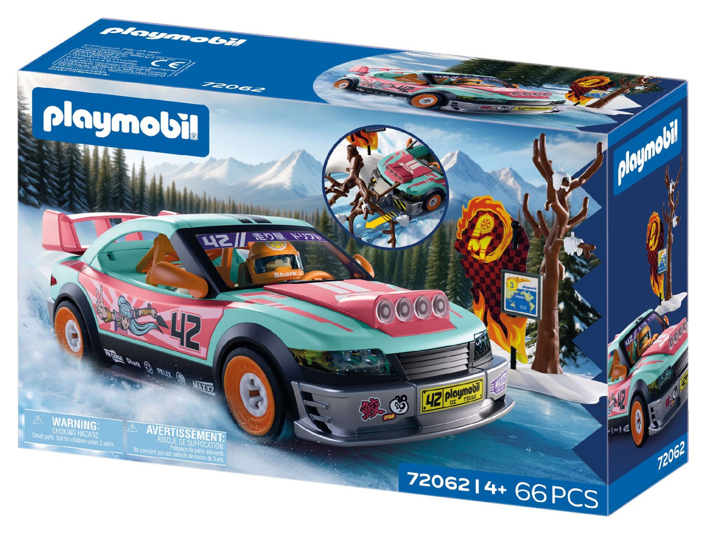 PLAYMOBIL Offroad Tuning Car 72062 race car playset with racer figure, battering ram and off-road accessories