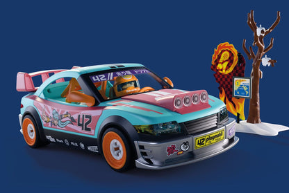 PLAYMOBIL Offroad Tuning Car 72062 race car playset with racer figure, battering ram and off-road accessories