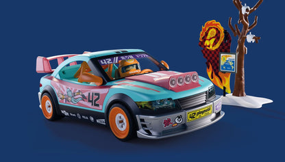 PLAYMOBIL Offroad Tuning Car 72062 race car playset with racer figure, battering ram and off-road accessories