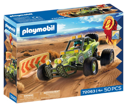 PLAYMOBIL Off-Road Buggy 72063 desert rally racing vehicle with driver, desert fox pups and off-road accessories