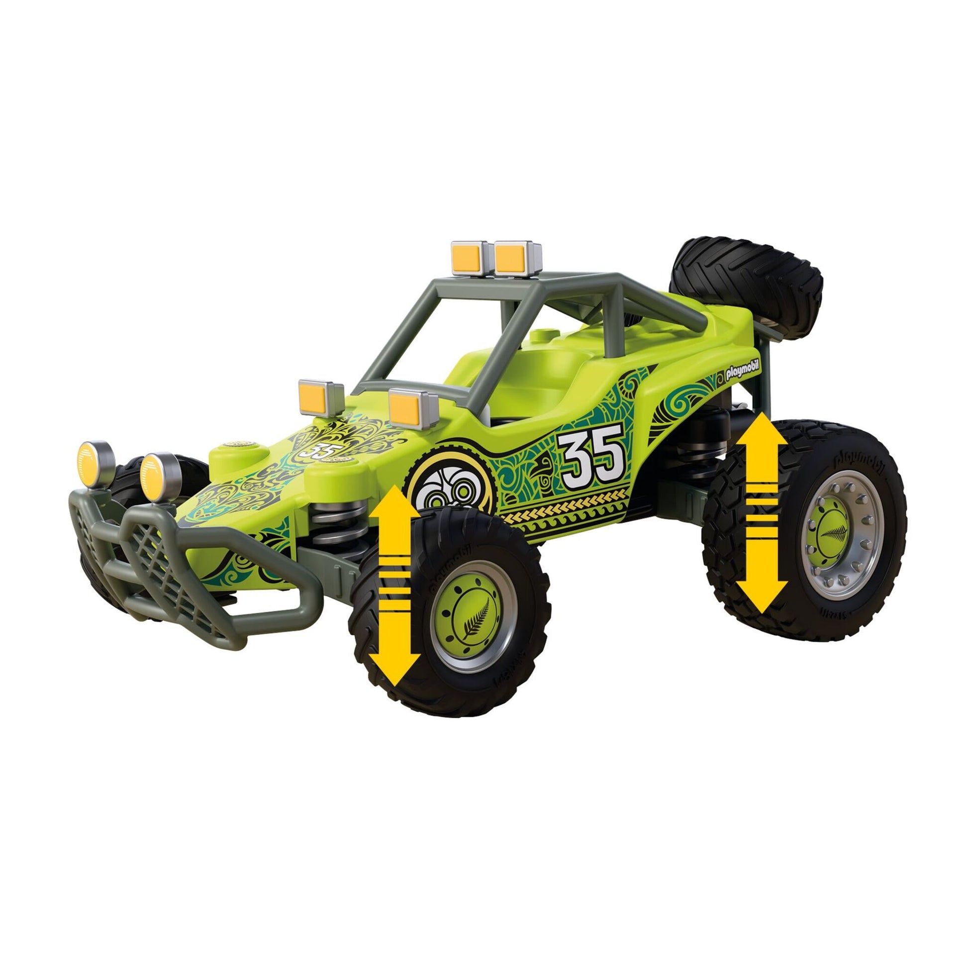 PLAYMOBIL Off-Road Buggy 72063 desert rally racing vehicle with driver, desert fox pups and off-road accessories