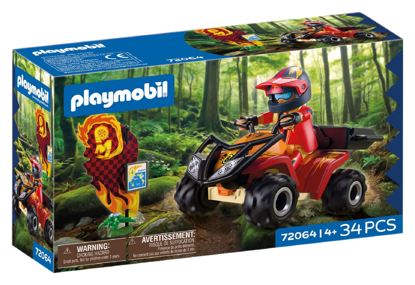 Playmobil Offroad Quad 72064 with racing driver, all-terrain quad bike and adventure accessories