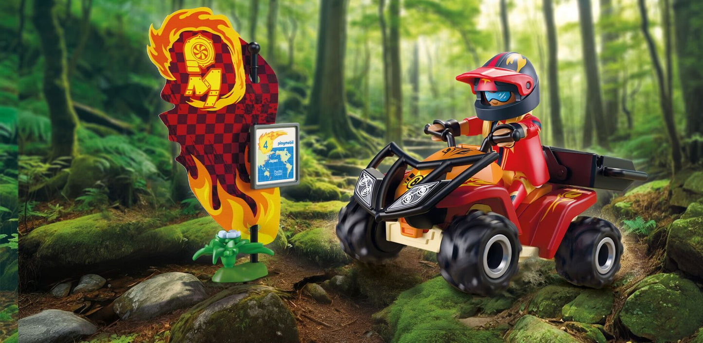 Playmobil Offroad Quad 72064 with racing driver, all-terrain quad bike and adventure accessories