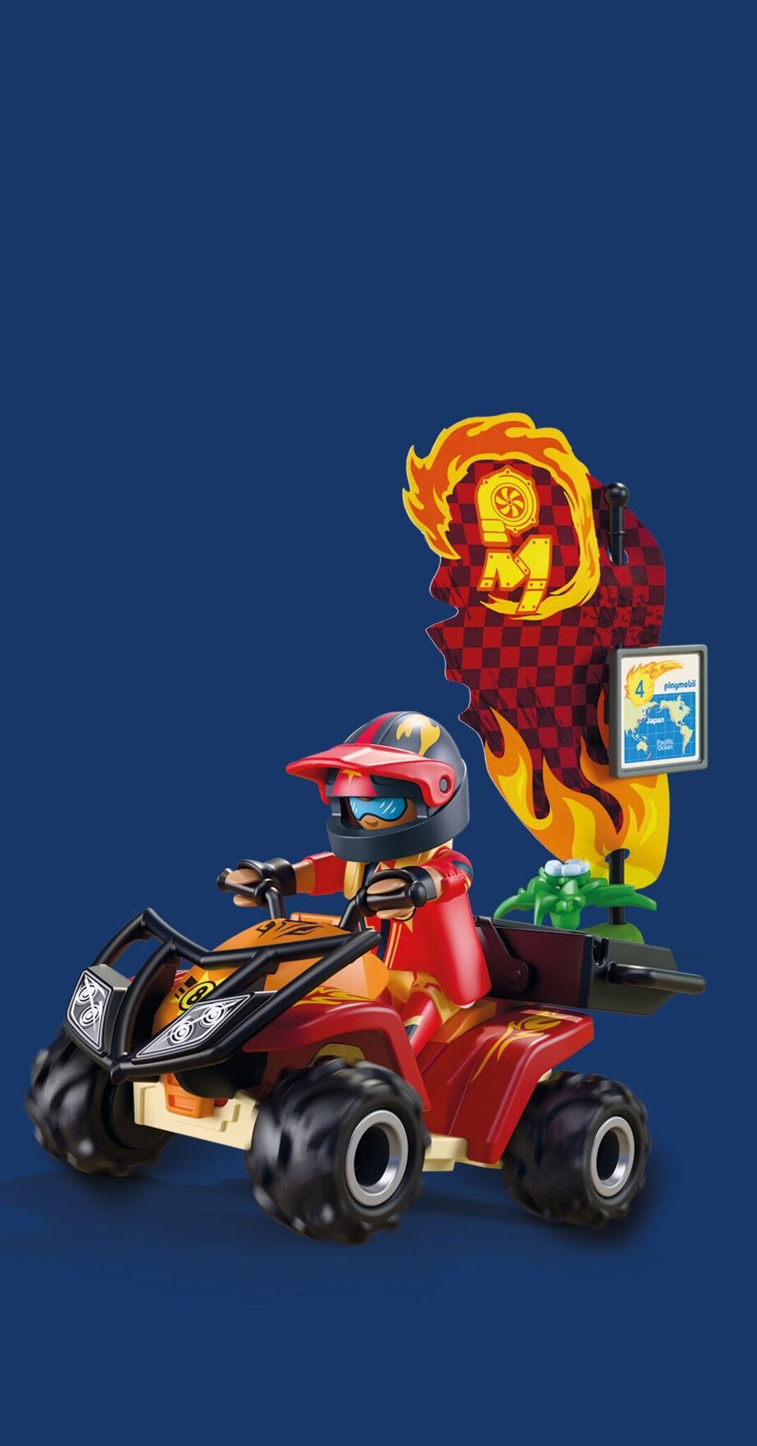 Playmobil Offroad Quad 72064 with racing driver, all-terrain quad bike and adventure accessories