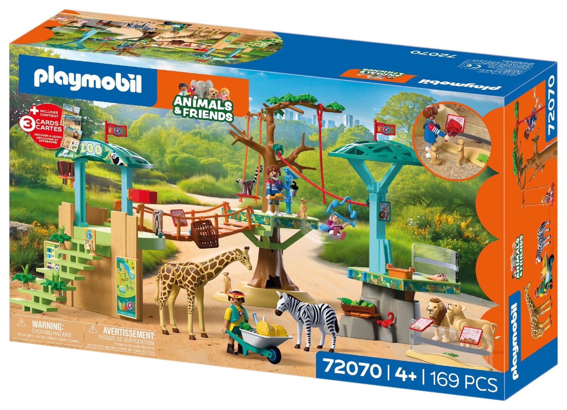 Playmobil Zoo Wilderness Climbing Park 72070 safari playset with cable car, suspension bridge, giraffe, zebra, lions and viewing platforms