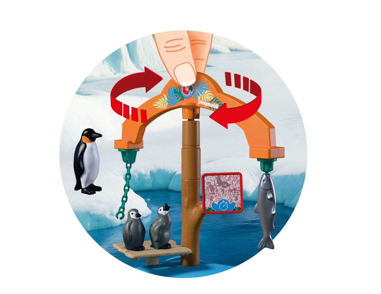 PLAYMOBIL Zoo Ice Expedition 72073 with explorer figures, emperor penguins, seals, feeding carousel and Antarctic accessories