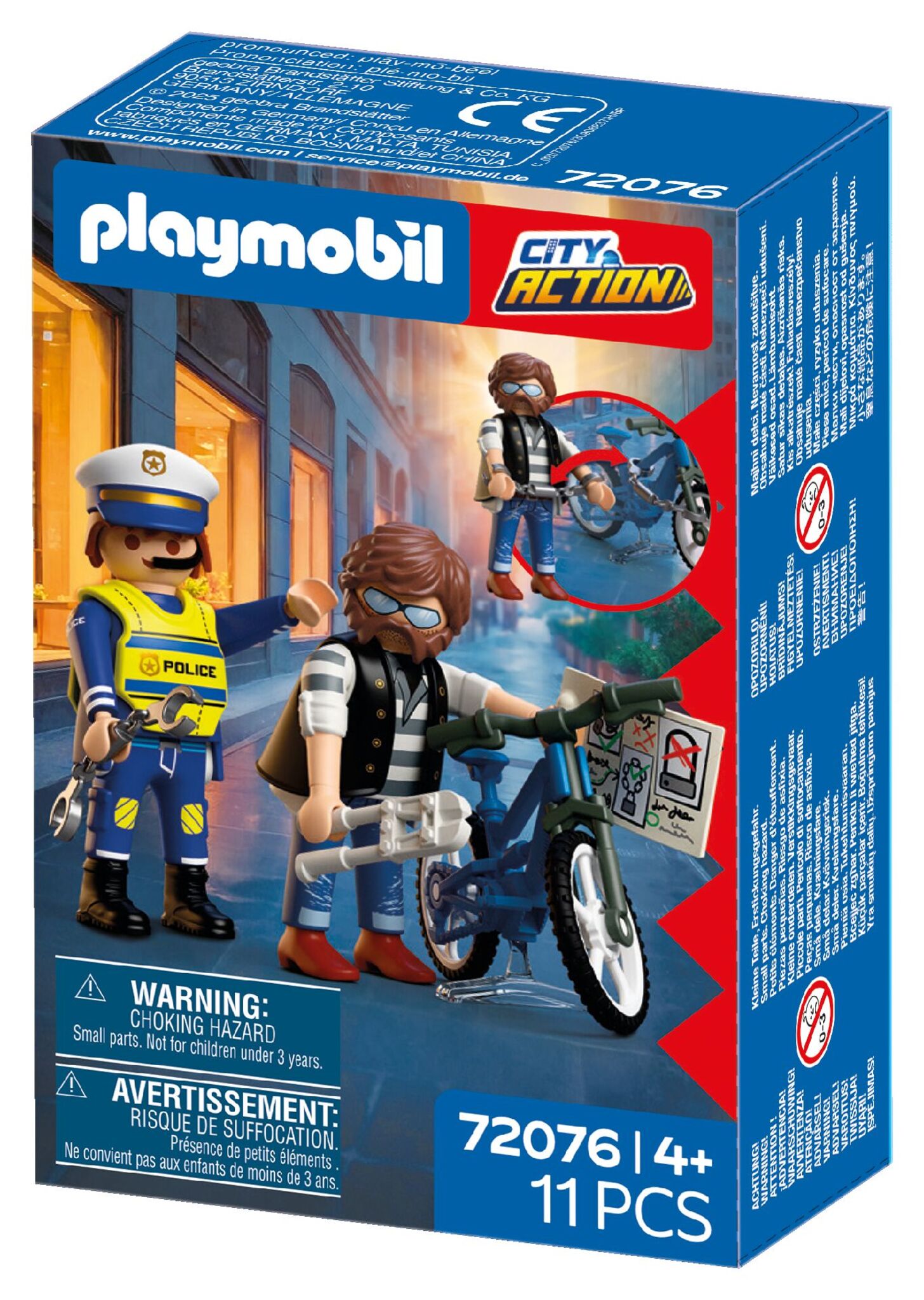 PLAYMOBIL Bicycle Theft 72076 police playset with bicycle thief, police officer, bike and accessories