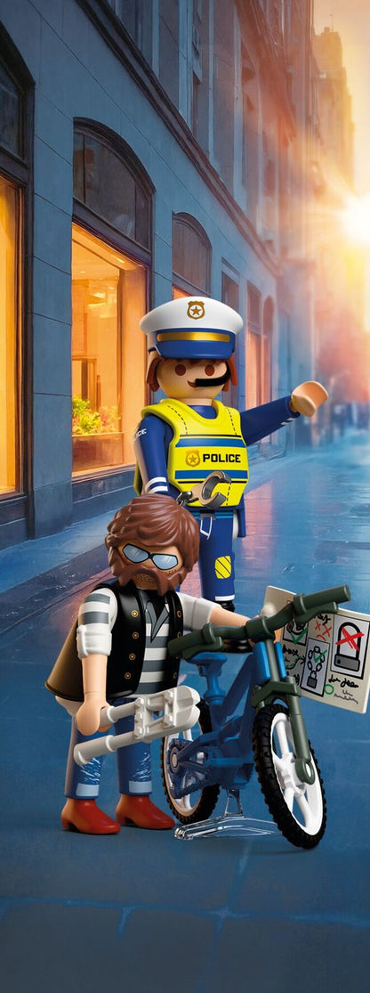 PLAYMOBIL Bicycle Theft 72076 police playset with bicycle thief, police officer, bike and accessories