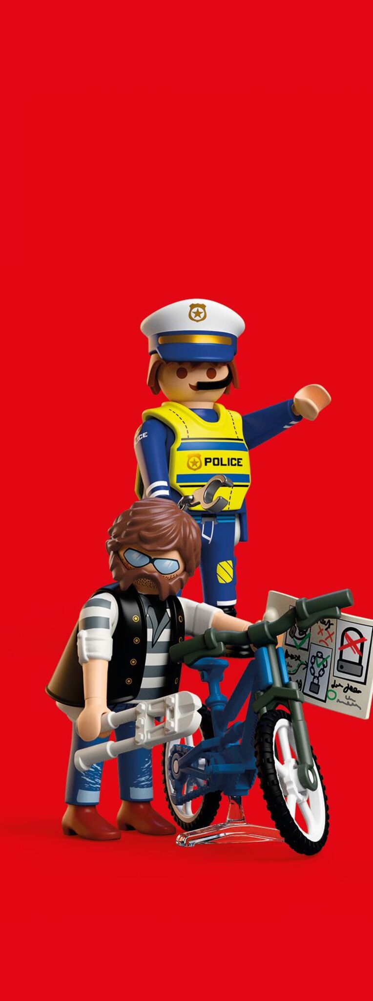 PLAYMOBIL Bicycle Theft 72076 police playset with bicycle thief, police officer, bike and accessories