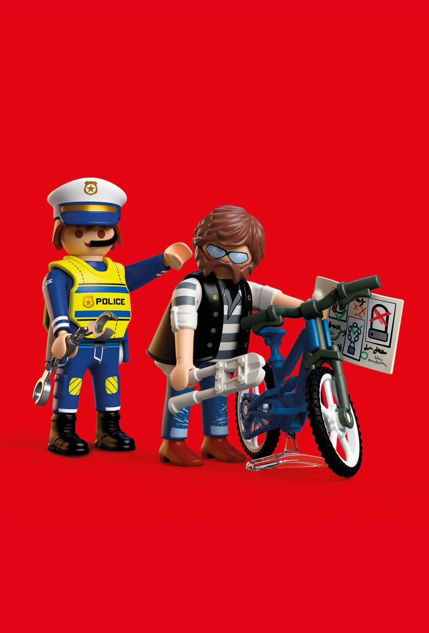 PLAYMOBIL Bicycle Theft 72076 police playset with bicycle thief, police officer, bike and accessories