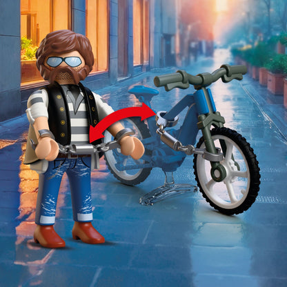 PLAYMOBIL Bicycle Theft 72076 police playset with bicycle thief, police officer, bike and accessories