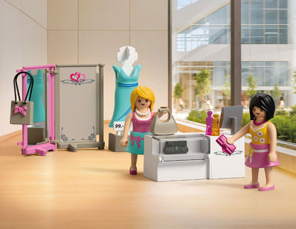 Playmobil Trendy Fashion Boutique 72081 my Life fashion shop playset with two figures, display cabinet, changing screen and accessories