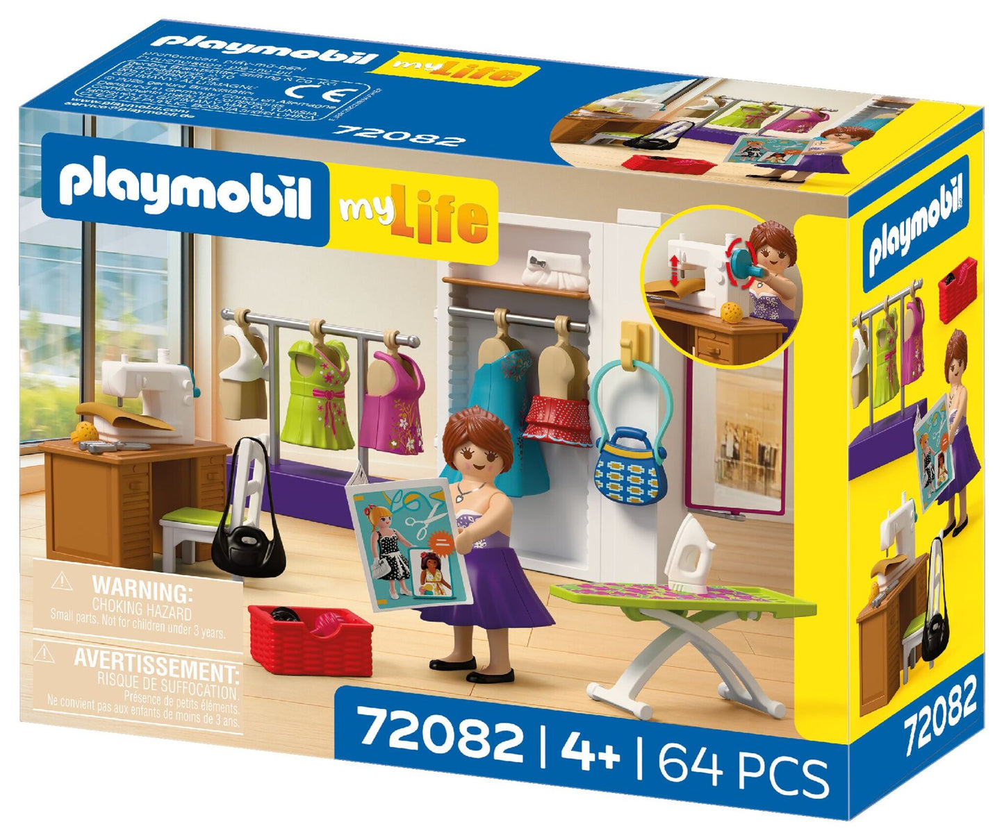 PLAYMOBIL Creative Fashion Designer 72082 sewing studio playset with fashion designer, sewing machine, dresses and movable mirror