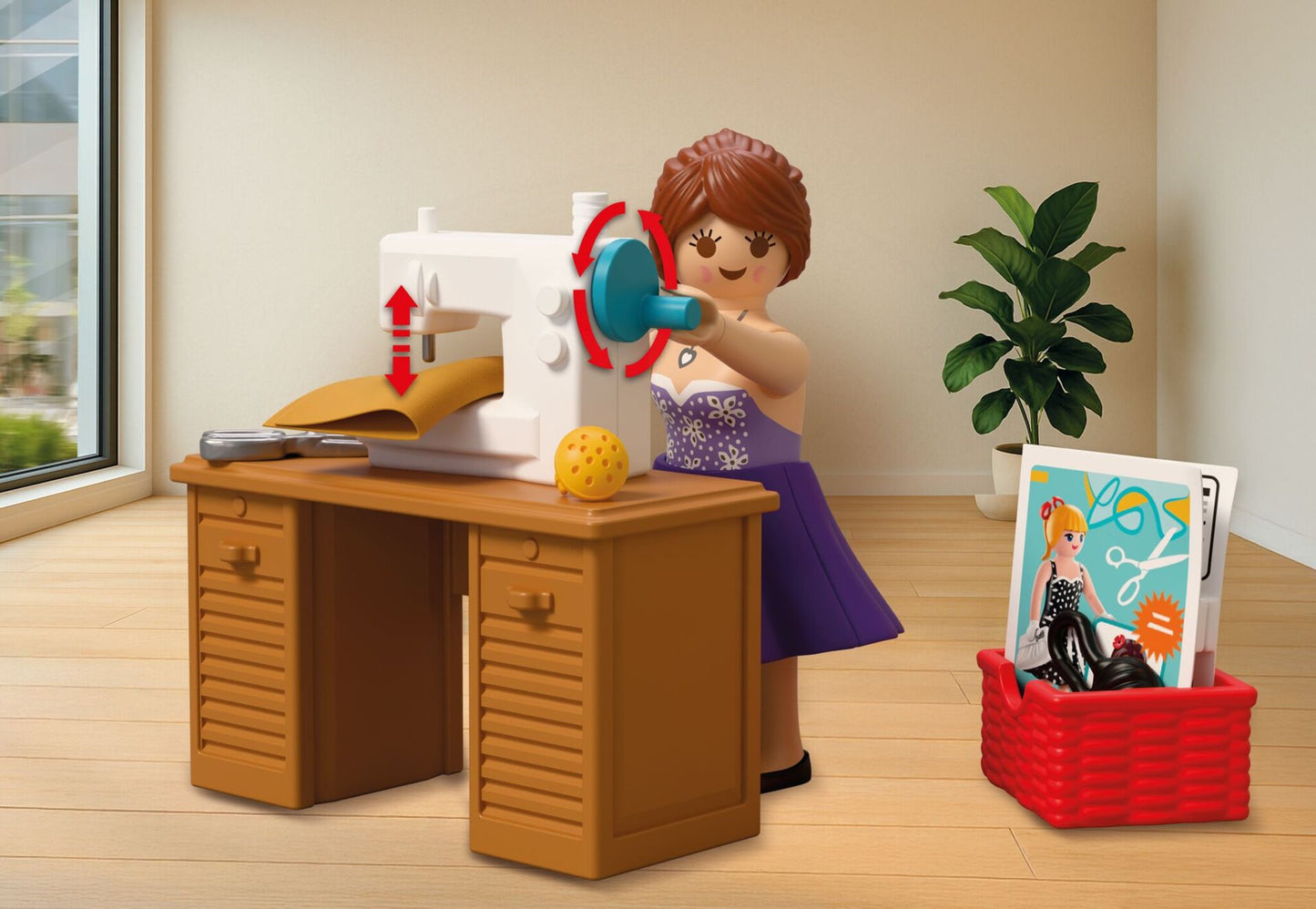 PLAYMOBIL Creative Fashion Designer 72082 sewing studio playset with fashion designer, sewing machine, dresses and movable mirror