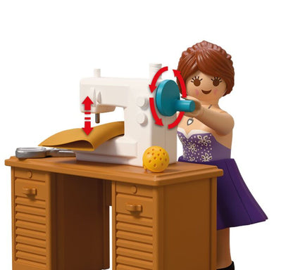 PLAYMOBIL Creative Fashion Designer 72082 sewing studio playset with fashion designer, sewing machine, dresses and movable mirror