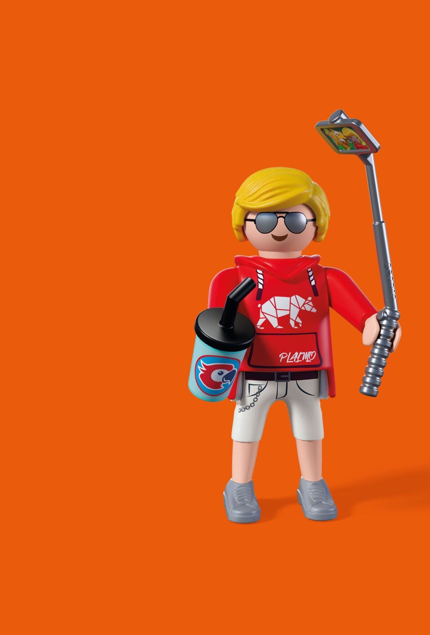 PLAYMOBIL Zoo Tiger and Visitor 72089 playset with movable tiger figure, zoo visitor and selfie stick