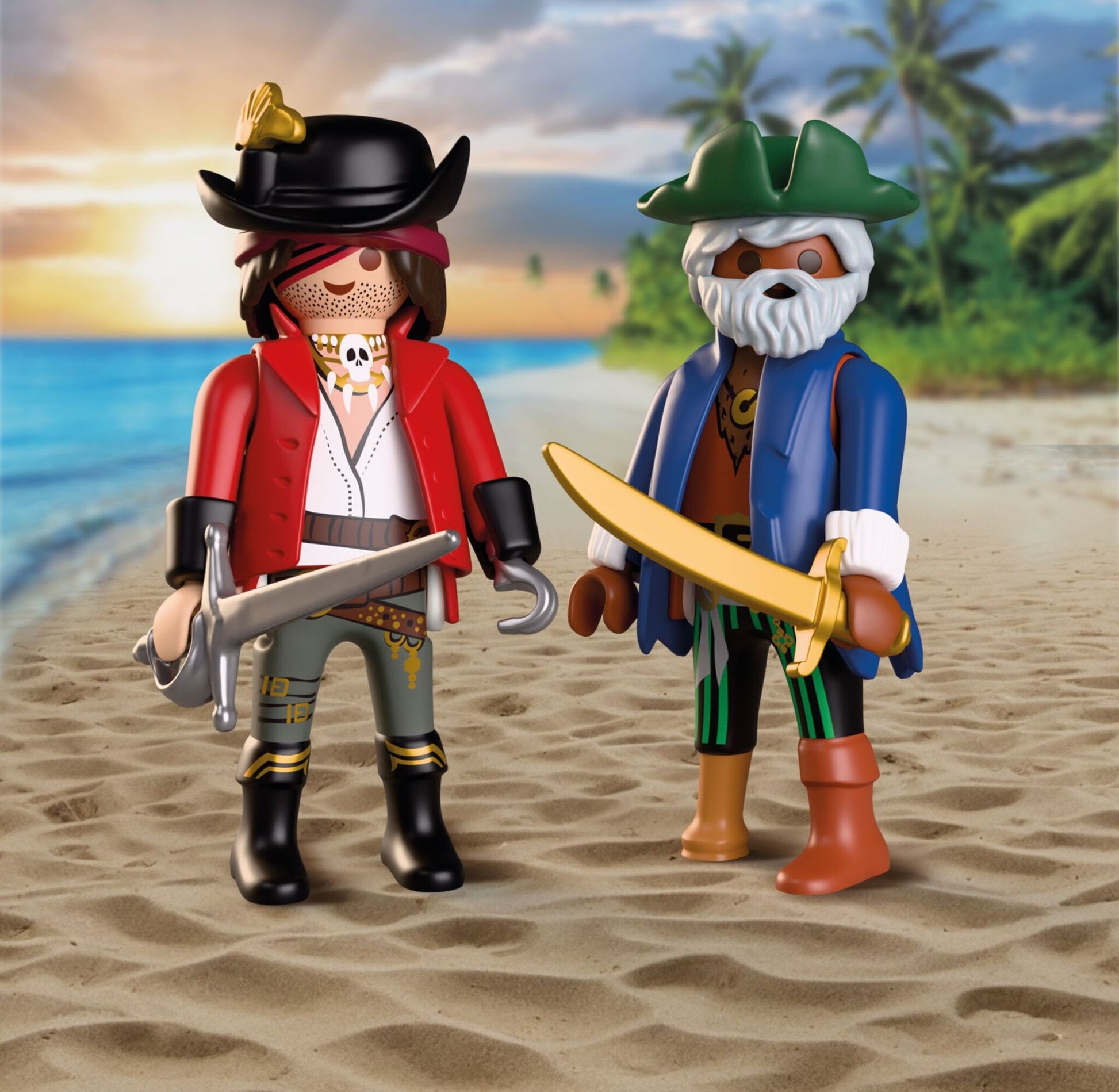 PLAYMOBIL Play Egg Pirates 72100 portable pirate playset with two pirate figures, cannon, treasure chest and reusable egg