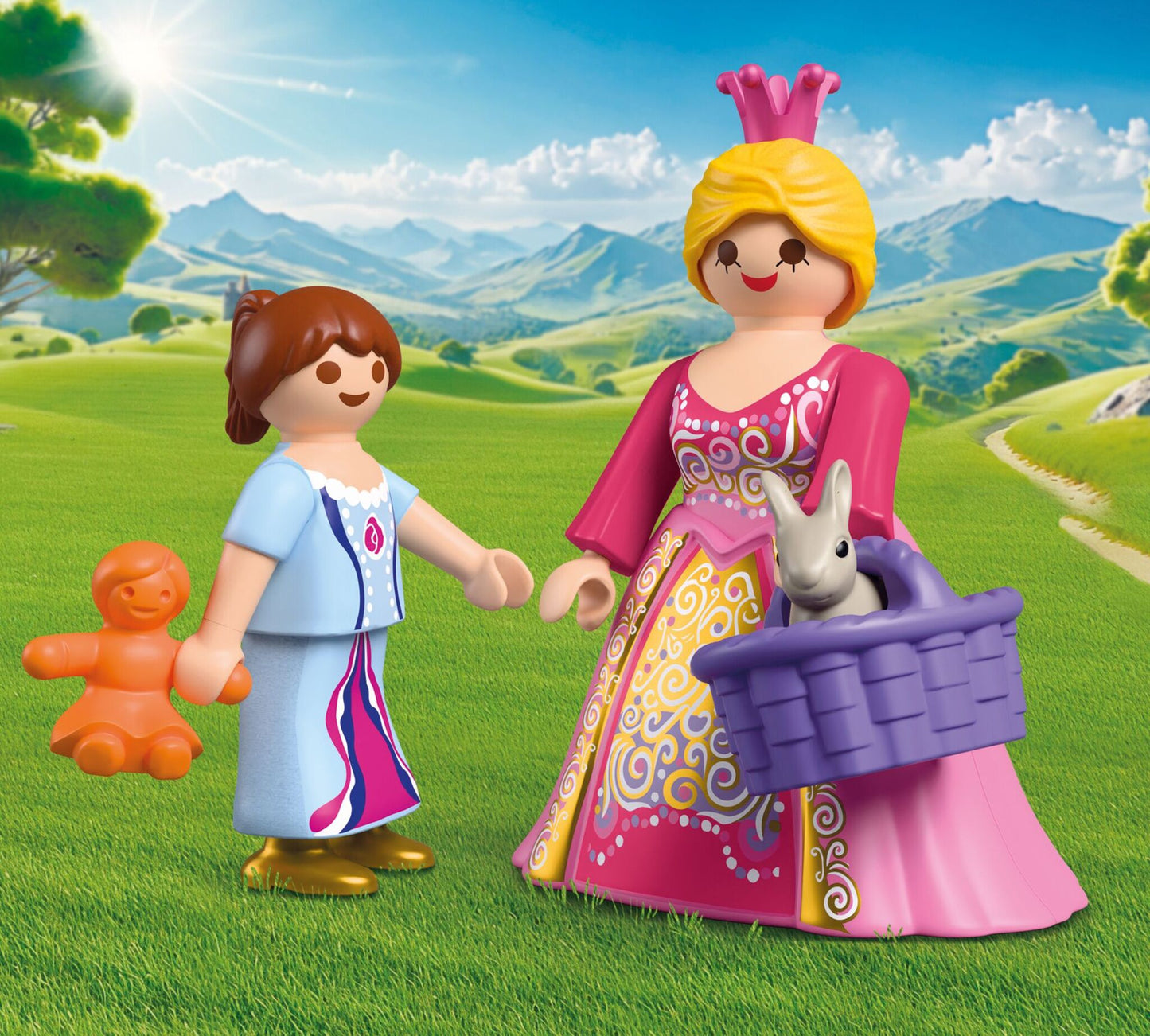 PLAYMOBIL Play Egg Princess 72102 portable playset with princess figures, rabbits, fountain and reusable egg