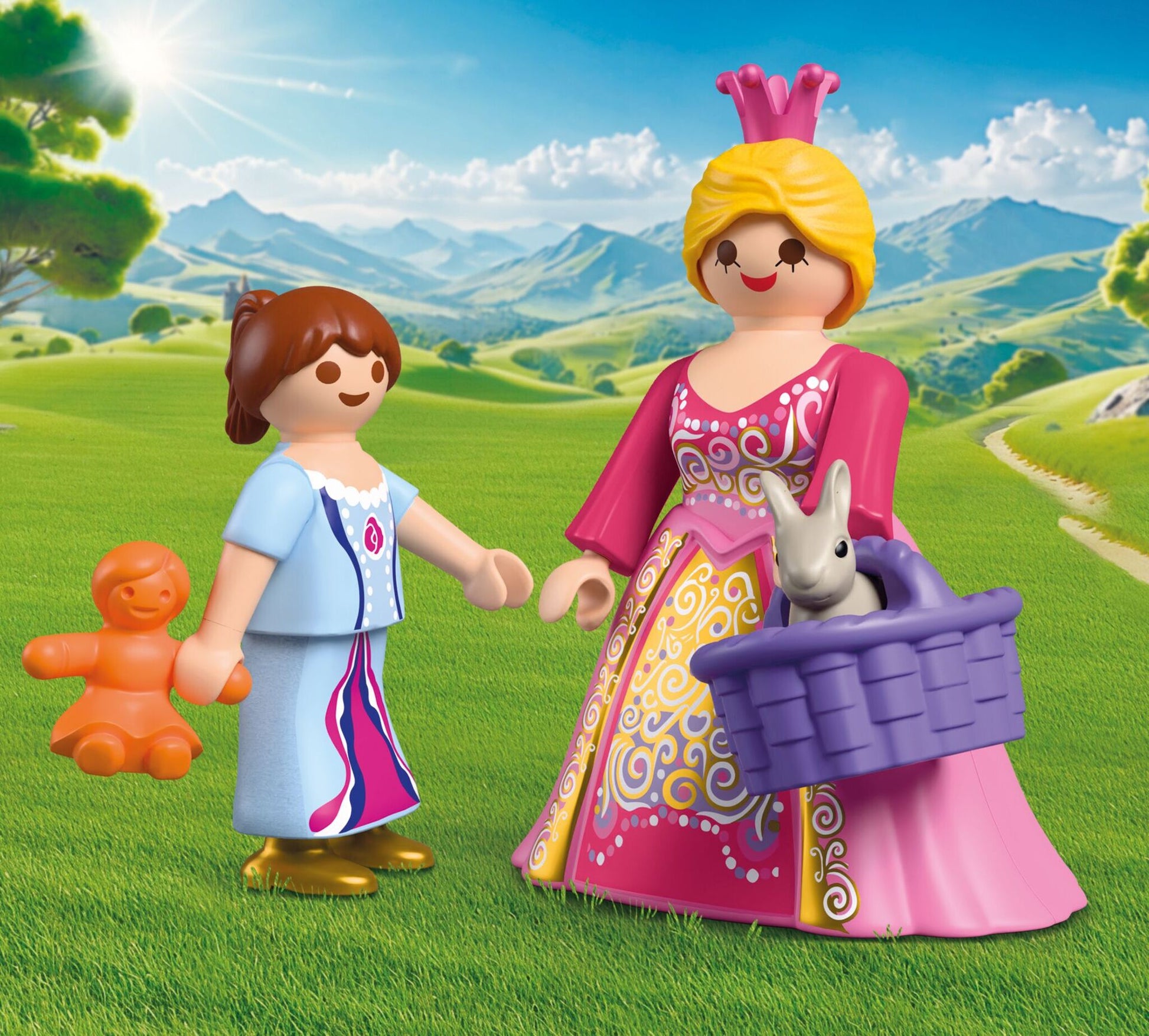 PLAYMOBIL Play Egg Princess 72102 portable playset with princess figures, rabbits, fountain and reusable egg