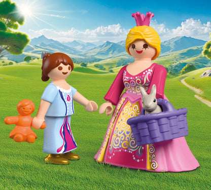 PLAYMOBIL Play Egg Princess 72102 portable playset with princess figures, rabbits, fountain and reusable egg