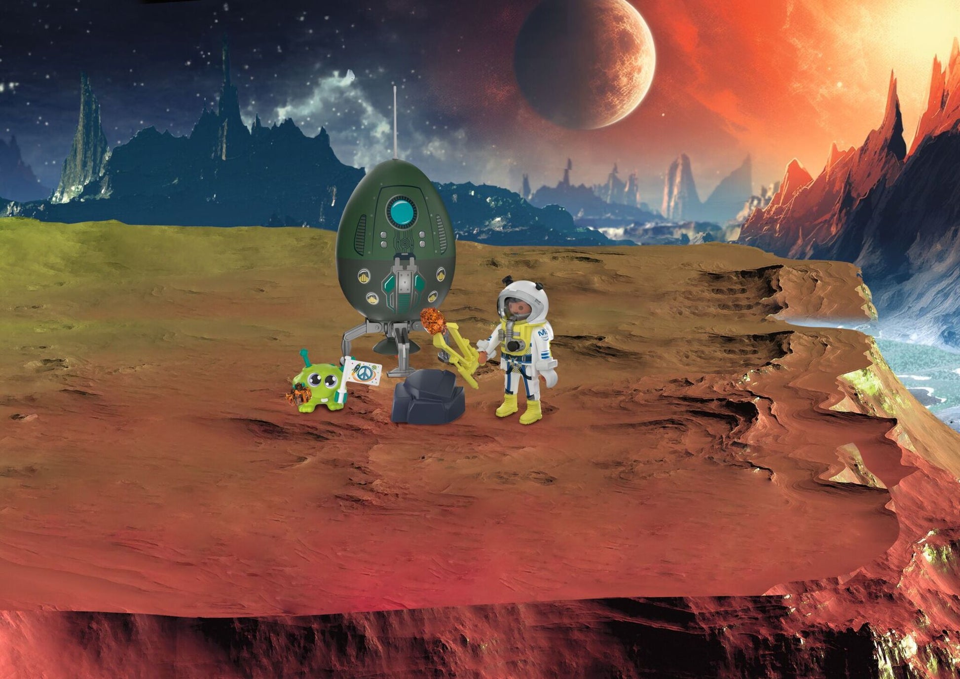 PLAYMOBIL Play Egg Outer Space 72103 portable playset with astronaut, alien, crystals and reusable egg