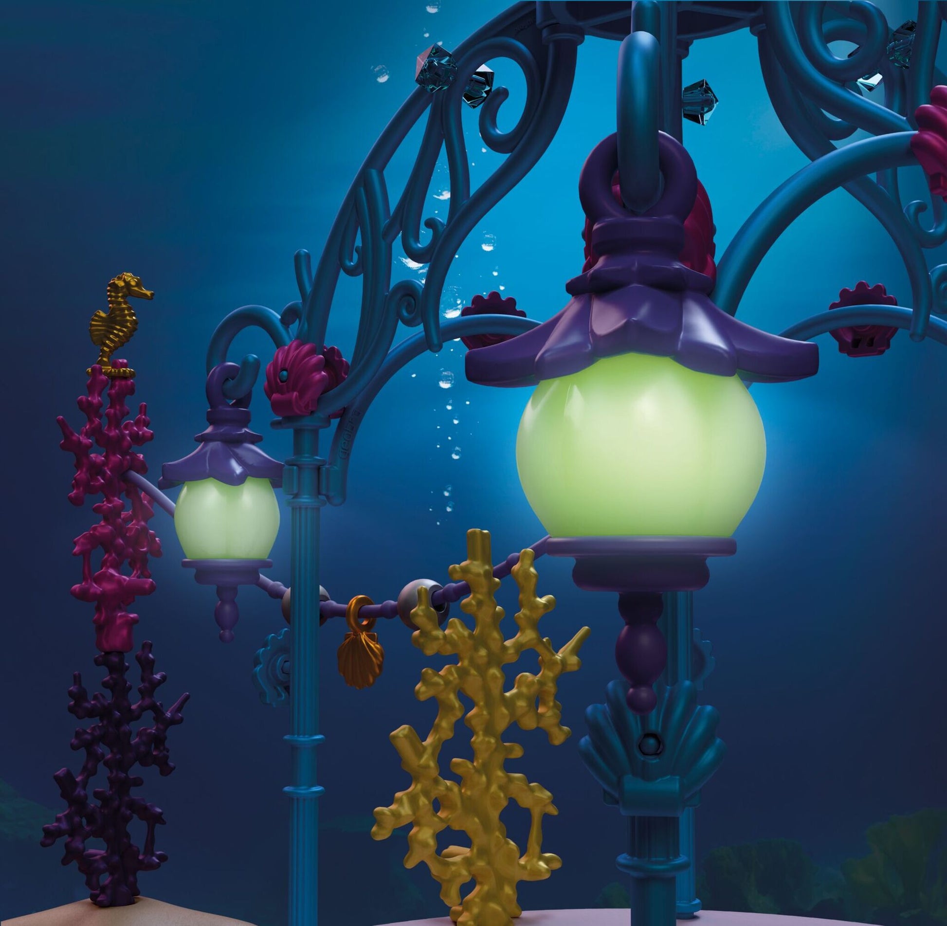 PLAYMOBIL Underwater Wedding 72104 mermaid wedding playset with glowing lanterns, pavilion, seahorses and underwater decorations