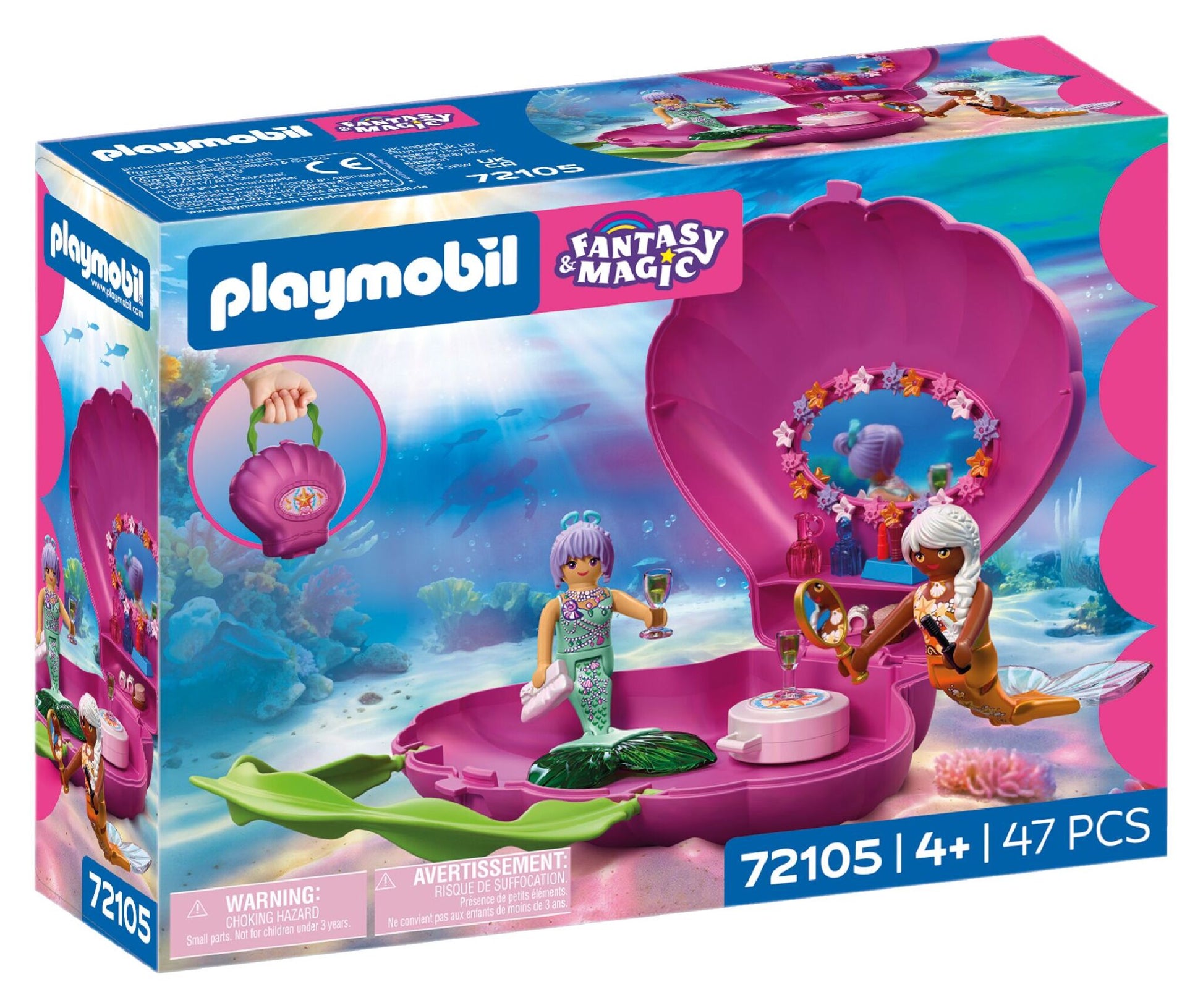 PLAYMOBIL Mermaid Shell Bag portable playset with two mermaid figures and accessories