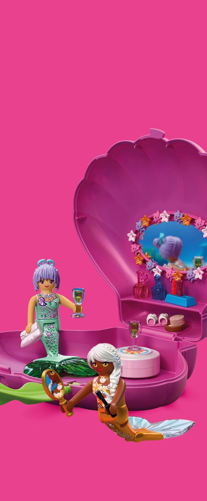 PLAYMOBIL Mermaid Shell Bag portable playset with two mermaid figures and accessories