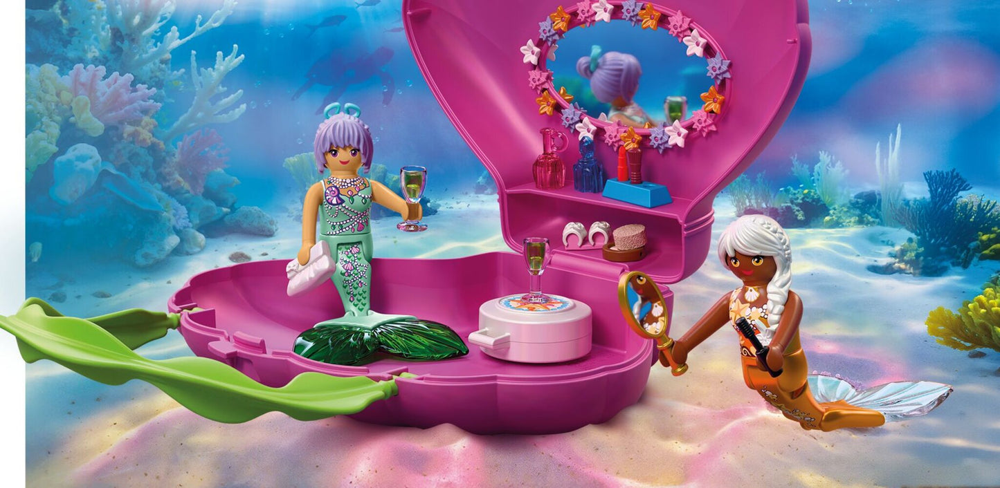 PLAYMOBIL Mermaid Shell Bag portable playset with two mermaid figures and accessories