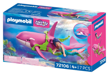 PLAYMOBIL Orca with Mermaid playset featuring floating orca and mermaid figure