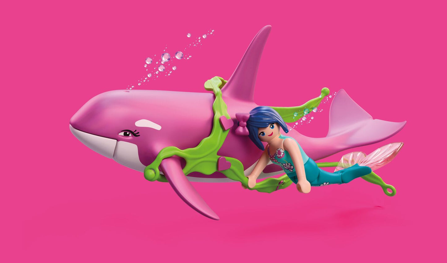 PLAYMOBIL Orca with Mermaid playset featuring floating orca and mermaid figure