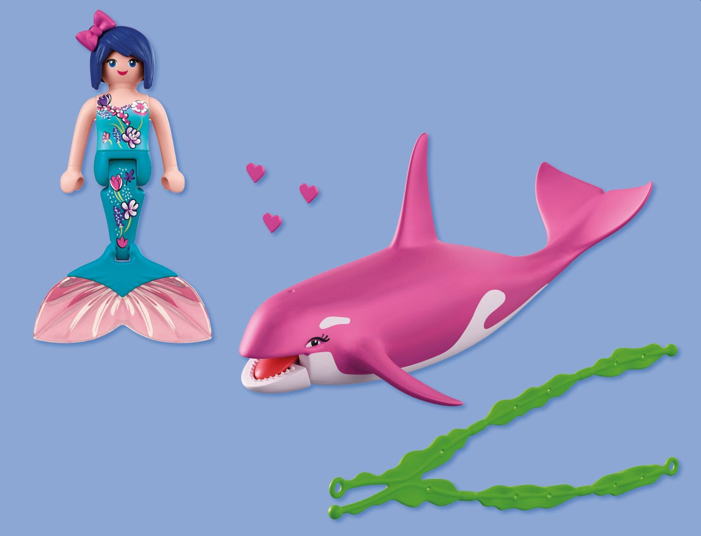 PLAYMOBIL Orca with Mermaid playset featuring floating orca and mermaid figure