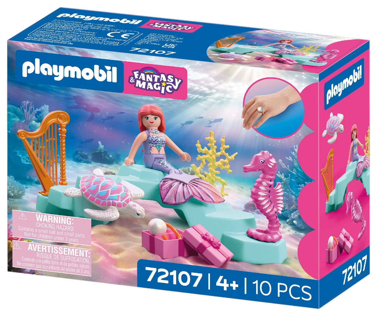PLAYMOBIL Mermaid with Gift playset featuring mermaid, sea turtle, seahorse and gift box