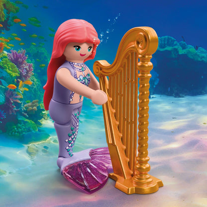 PLAYMOBIL Mermaid with Gift playset featuring mermaid, sea turtle, seahorse and gift box