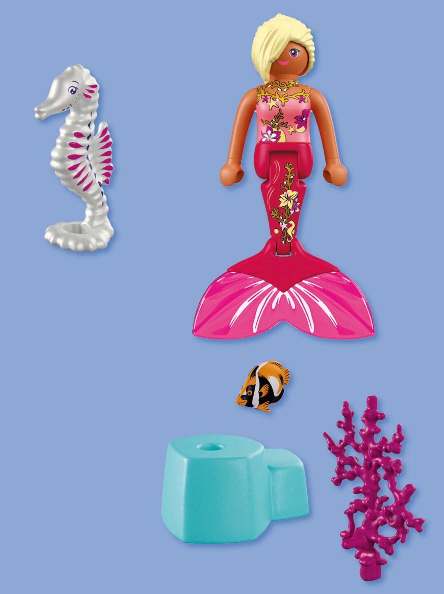 PLAYMOBIL Mermaid with Seahorse 72109 Princess Magic playset with mermaid, seahorse, butterfly fish and coral