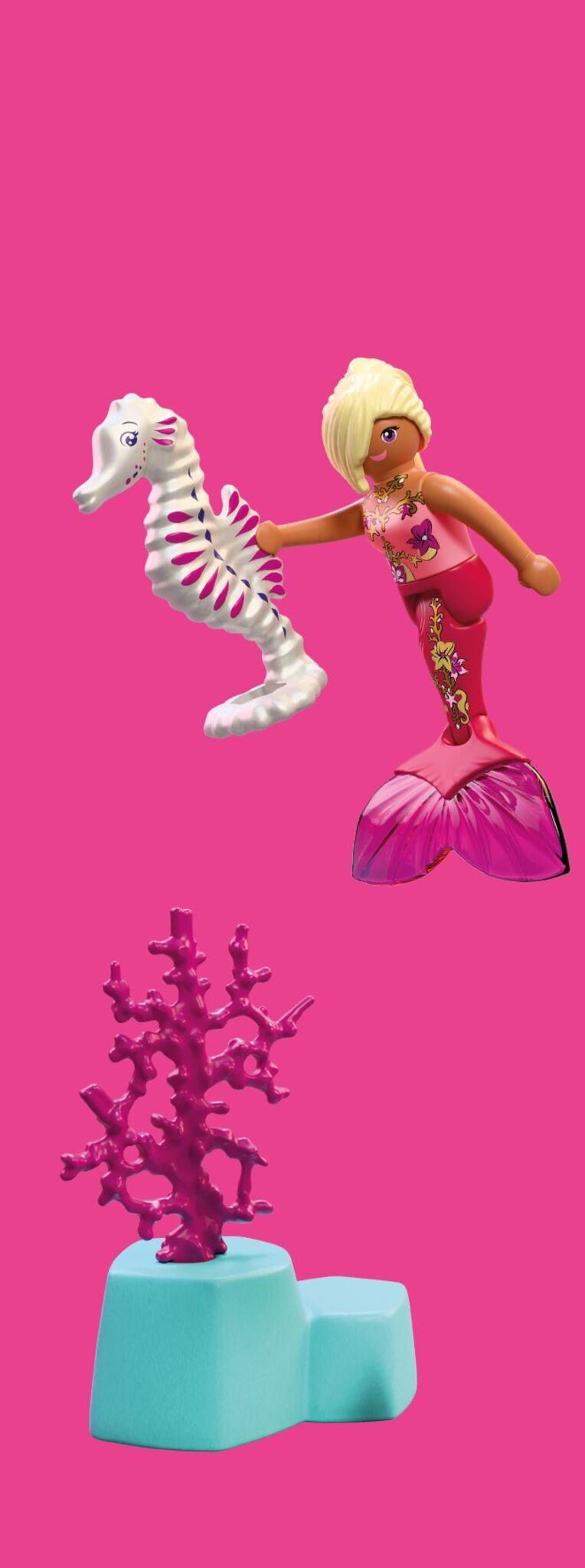 PLAYMOBIL Mermaid with Seahorse 72109 Princess Magic playset with mermaid, seahorse, butterfly fish and coral