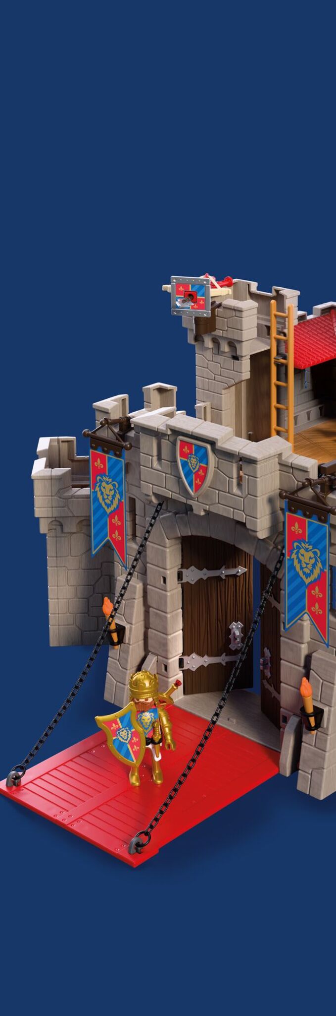PLAYMOBIL Large Lion Knights Castle with working drawbridge, towers and Lion Knight figures