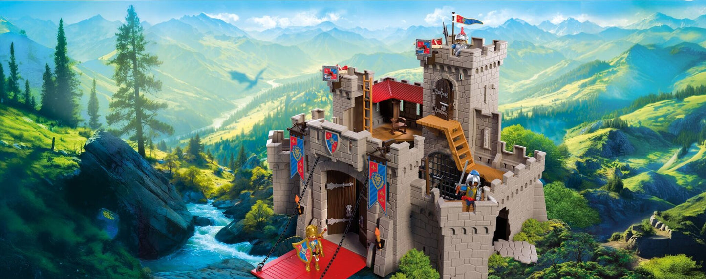 PLAYMOBIL Large Lion Knights Castle with working drawbridge, towers and Lion Knight figures
