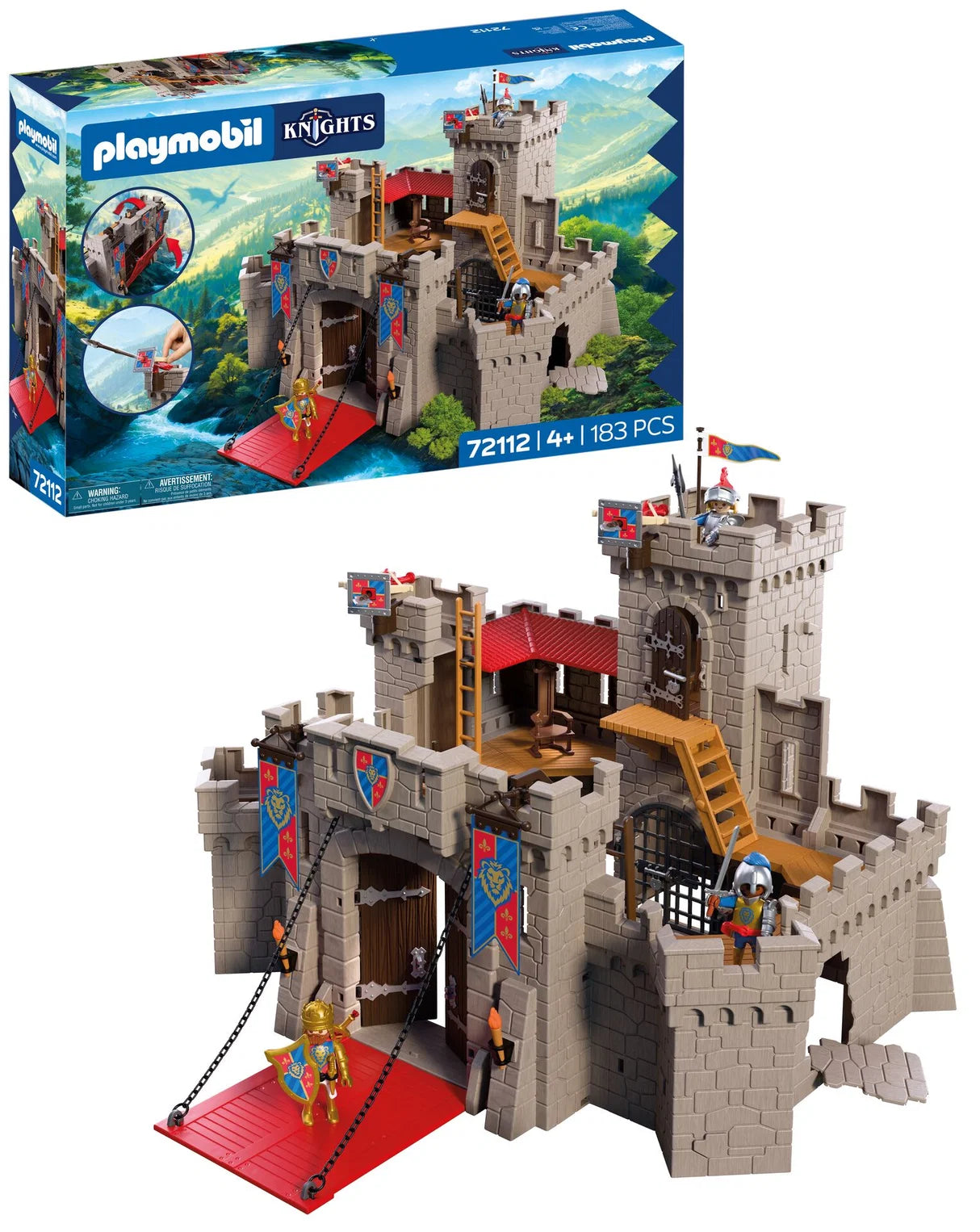 PLAYMOBIL Large Lion Knights Castle with working drawbridge, towers and Lion Knight figures
