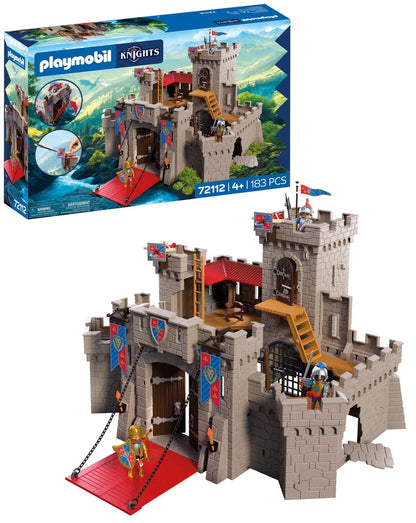 PLAYMOBIL Large Lion Knights Castle with working drawbridge, towers and Lion Knight figures